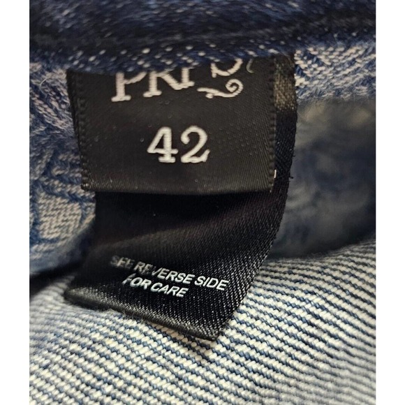 PRPS Jeans Denim Button Fly Straight Leg Blue Red Distressed Barracuda MENS 42 - Picture 11 of 13